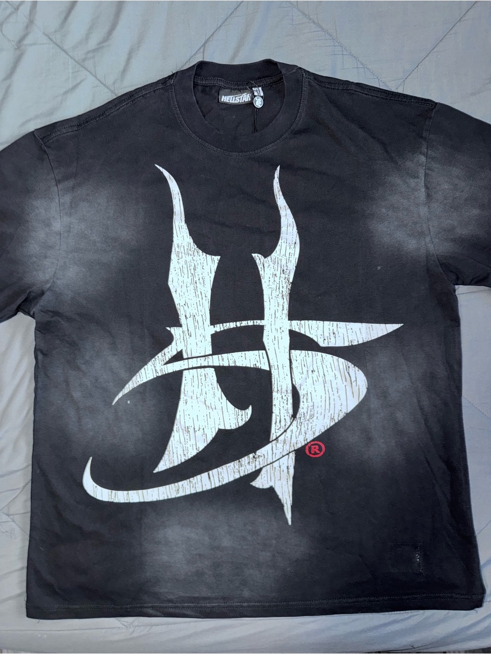 Hellstar Black Short Sleeve Tee with White Graphic